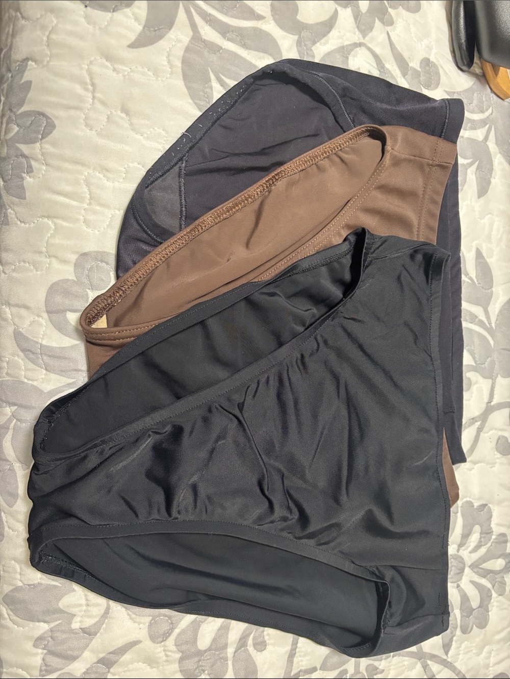 Women's Swim Briefs Bundle of 3 /  - 2 Black & Brown 1